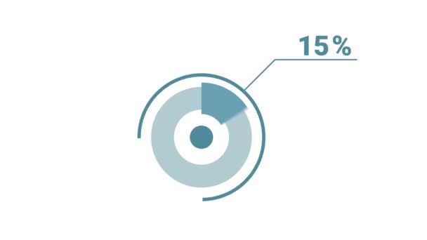 Prozent Kreisrunden Donut Diagramm Infografik Lizenzfreie Grafikanimation Für Soziale Medien — Stockvideo