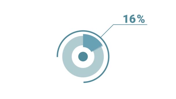 Por Ciento Círculo Redondo Gráfico Rosquillas Infografía Animación Gráfica Gratuita — Vídeos de Stock