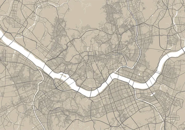 Mapa Detalhado Área Administrativa Cidade Seul Ilustração Vetorial Livre Royalties — Vetor de Stock