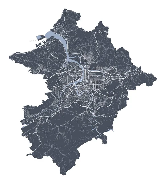 Taipeh Karte Detaillierte Vektorkarte Des Verwaltungsgebiets Der Stadt Taipeh Stadtbild — Stockvektor
