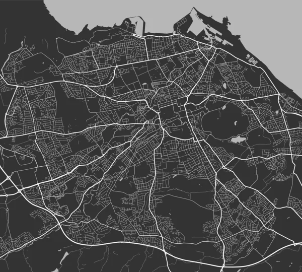 Mapa Cidade Urbana Edimburgo Ilustração Vetorial Mapa Edimburgo Pôster Arte — Vetor de Stock