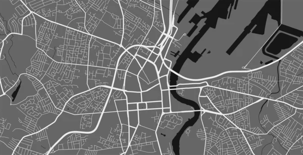 Belfast Şehir Haritası Vektör Illüstrasyonu Belfast Haritası Gri Tonlu Sanat — Stok Vektör