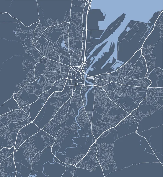 Mapa Detalhado Área Administrativa Cidade Belfast Ilustração Vetorial Livre Royalties — Vetor de Stock