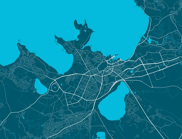 Mapa Detalhado Área Administrativa Cidade Tallin Ilustração Vetorial Livre Royalties — Vetor de Stock
