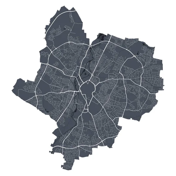 Mapa Leicestera Szczegółowa Mapa Wektorowa Obszaru Administracyjnego Leicester Plakat Miejski — Wektor stockowy