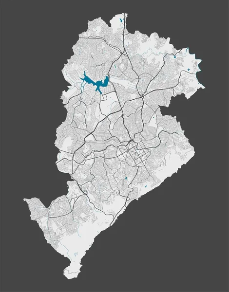 Belo Horizonte Map Detailed Map Belo Horizonte City Administrative Area - Stok Vektor