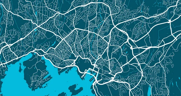 Детальна Карта Міського Адміністративного Району Осло Безкоштовний Векторний Приклад Cityscape — стоковий вектор