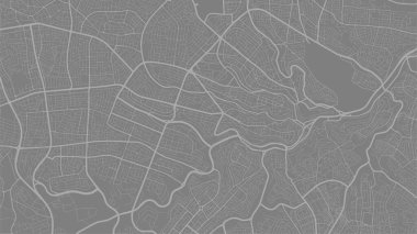 Gri vektör arkaplan haritası, Amman şehri sokakları ve su haritası çizimi. Geniş ekran oranı, dijital düz tasarım sokak haritası.
