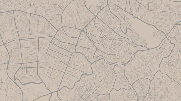 ビスクとグレーのベクトル背景マップ アンマン市内エリアの通りや水の地図イラスト ワイドスクリーン比率 デジタルフラットデザインストリートマップ — ストックベクタ