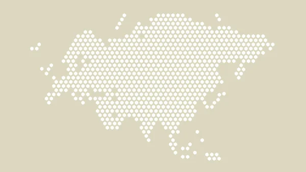 Mappa Pixel Esagonale Bianca Gialla Dell Eurasia Illustrazione Vettoriale Eurasian — Vettoriale Stock