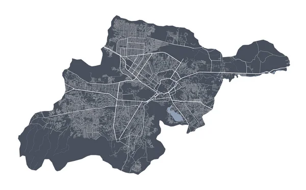 Kabul Map Detailed Vector Map Kabul City Administrative Area Cityscape — Stock Vector