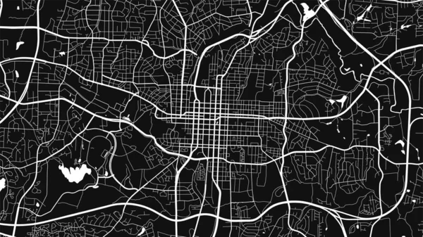 Blanco Negro Raleigh Mapa Fondo Vectorial Ciudad Calles Cartografía Del — Vector de stock