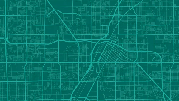 Teal Green Las Vegas City Área Vector Background Map Streets — Vector de stock