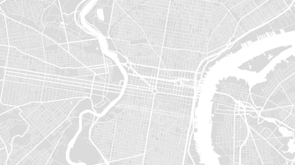 Ljusgrå Och Vit Philadelphia Stadsområde Vektor Bakgrundskarta Gator Och Vatten — Stock vektor