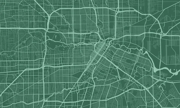 Gröna Houston Stadsområde Vektor Bakgrundskarta Gator Och Vatten Kartografi Illustration — Stock vektor