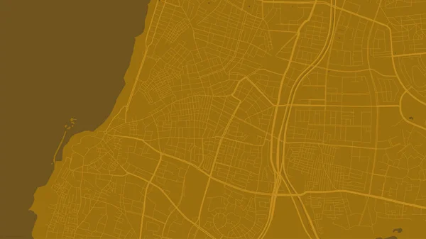 Ouro Laranja Tel Aviv Yafo Área Cidade Vetorial Fundo Mapa — Vetor de Stock