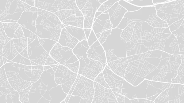 Branco Cinza Claro Birmingham Cidade Área Vetorial Fundo Mapa Ruas — Vetor de Stock