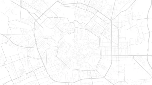 Beyaz ve açık gri Milan Şehri arka plan haritası, sokaklar ve su haritası çizimi. Geniş ekran oranı, dijital düz tasarım sokak haritası.