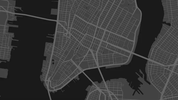 Preto Branco Mapa Vetorial Área Cidade Nova York Fundo Ruas — Vetor de Stock