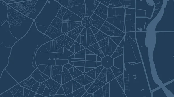 Azul Escuro Deli Área Cidade Vetorial Fundo Mapa Ruas Cartografia — Vetor de Stock