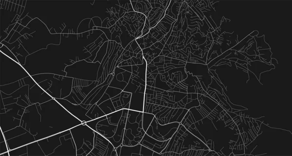 プリシュティナの都市地図 ベクトルイラスト プリシュティナ地図グレースケールアートポスター 市街地ビューの道路と街の地図画像 — ストックベクタ