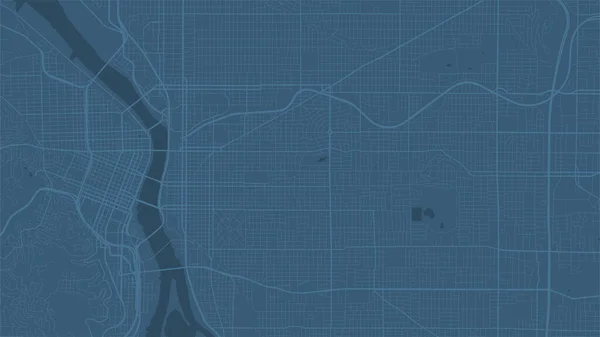 Mapa Fundo Vetor Área Cidade Blue Portland Ruas Ilustração Cartográfica — Vetor de Stock