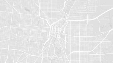 Açık gri ve beyaz San Antonio şehir alanı vektör arkaplan haritası, sokaklar ve su haritası. Geniş ekran oranı, dijital düz tasarım sokak haritası.