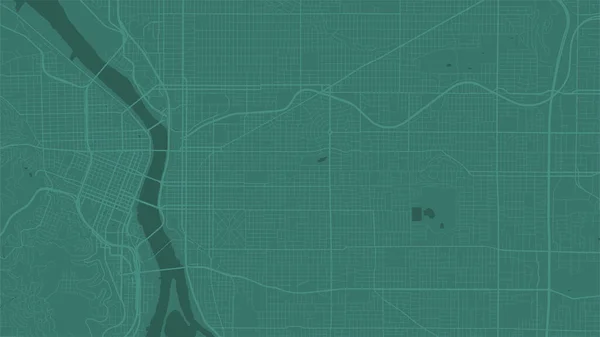 Green Portland City Area Vector Background Map Street Water Gramgraphy — 스톡 벡터