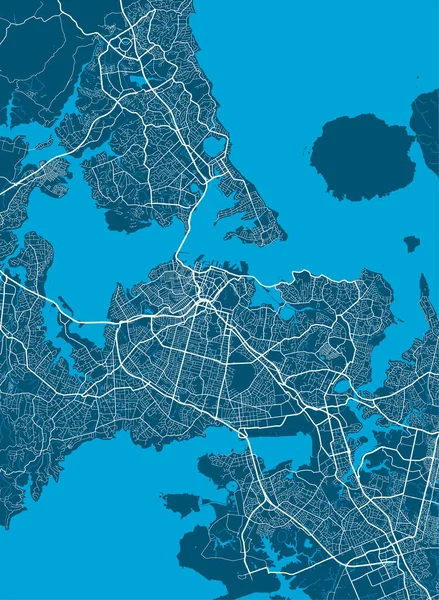 Mapa Detalhado Área Administrativa Cidade Auckland Ilustração Vetorial Livre Royalties — Vetor de Stock