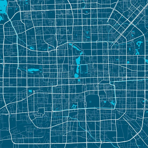 Mapa Detalhado Área Administrativa Cidade Pequim Ilustração Vetorial Livre Royalties — Vetor de Stock