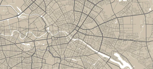 Mapa Vectorial Berlín Alemania Estado Alemania Ilustración Póster Mapa Callejero — Archivo Imágenes Vectoriales