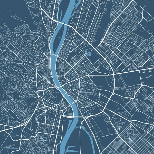 Detailliertes Stadtplan Plakat Der Stadt Budapest Stadtpanorama Dekorative Grafische Touristenkarte — Stockvektor