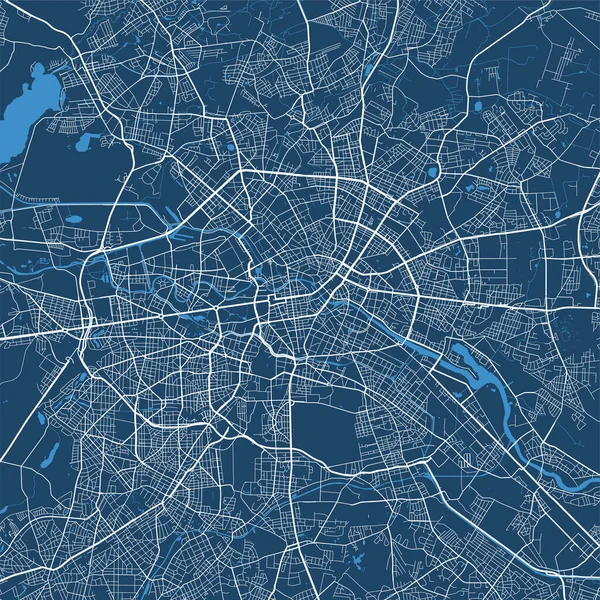 Detailliertes Stadtplan Plakat Des Regierungsbezirks Berlin Stadtpanorama Dekorative Grafische Touristenkarte — Stockvektor