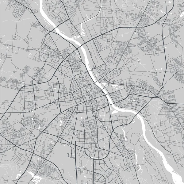 Mapa Urbano Varsovia Ilustración Vectorial Mapa Varsovia Póster Arte Escala — Archivo Imágenes Vectoriales