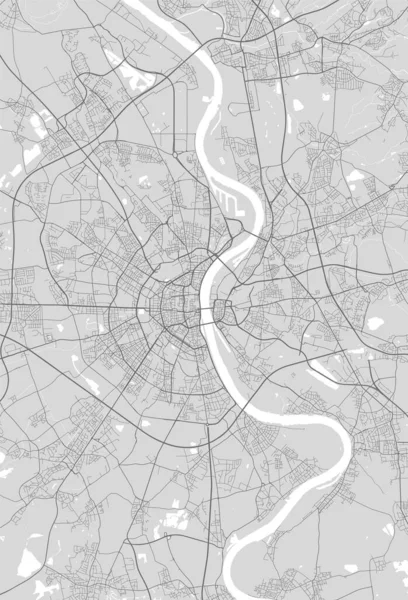 Αστικός Χάρτης Της Κολωνίας Εικονογράφηση Διάνυσμα Cologne Map Grayscale Art — Διανυσματικό Αρχείο