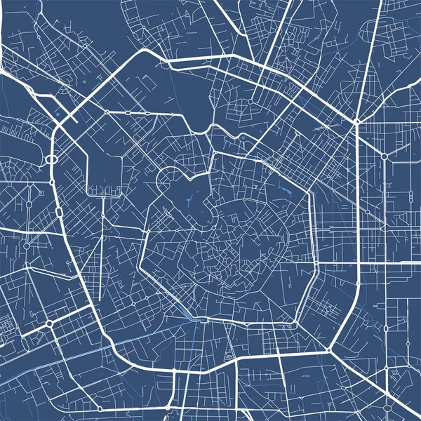 Detailliertes Kartenposter Des Verwaltungsbezirks Mailand Stadtpanorama Dekorative Grafische Touristische Landkarte — Stockvektor