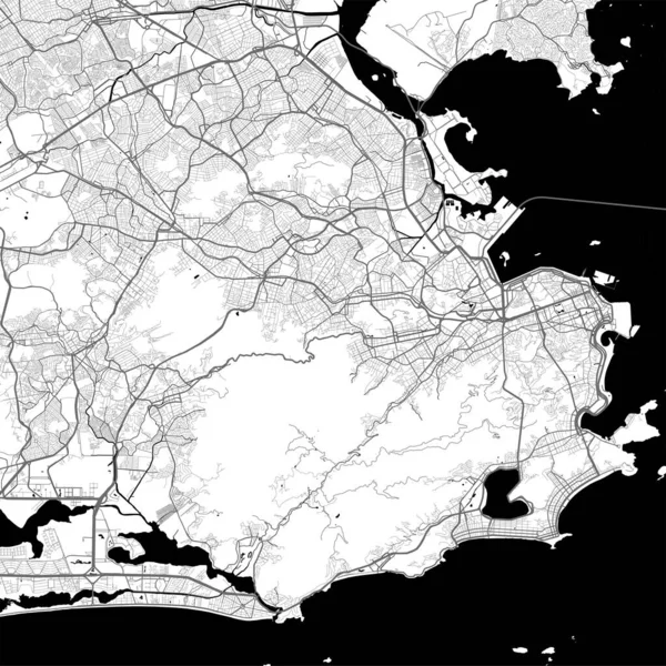 Mapa Cidade Urbana Rio Janeiro Ilustração Vetorial Mapa Rio Janeiro — Vetor de Stock