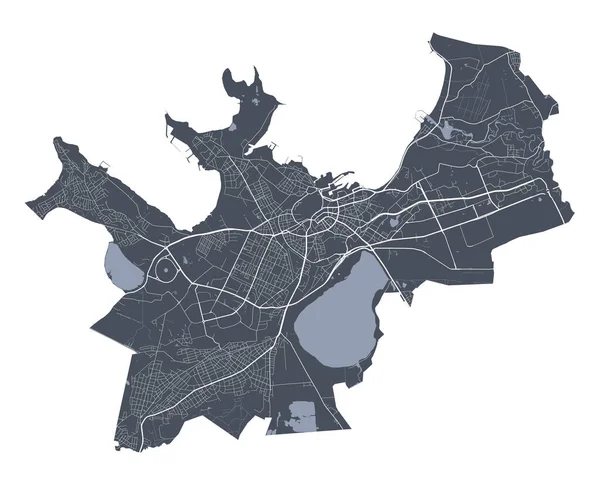 Tallinns Karta Detaljerad Vektorkarta Över Tallinns Stadsområde Stadsbild Affisch Storstads — Stock vektor