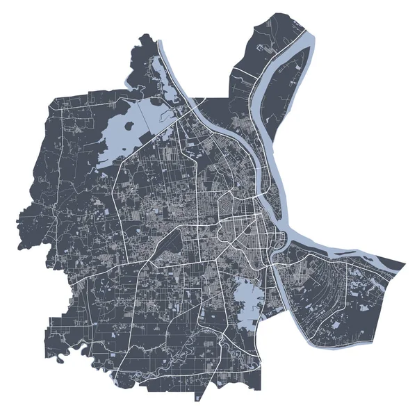 Mapa Phnom Penh Mapa Vetorial Detalhado Área Administrativa Cidade Phnom —  Vetores de Stock