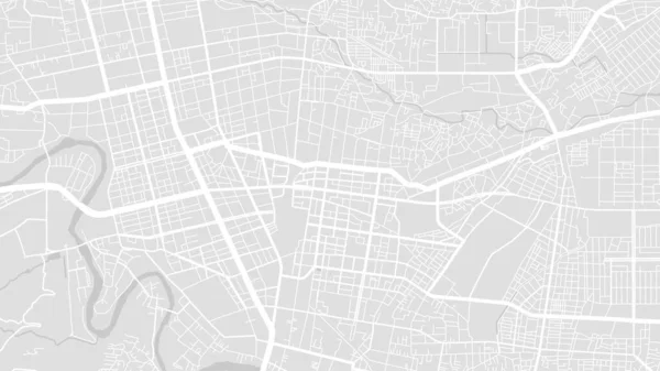 白とライトグレー仙台市周辺のベクトル背景マップ 通りや水の地図イラスト ワイドスクリーン比率 デジタルフラットデザインストリートマップ — ストックベクタ