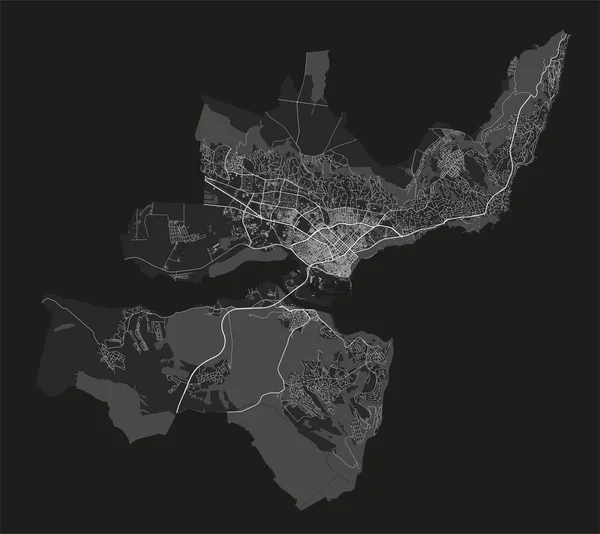 Mapa Varna Mapa Vetorial Detalhado Área Administrativa Cidade Varna Cityscape — Vetor de Stock