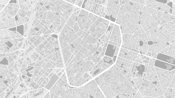 Blanco Gris Claro Bruselas Mapa Fondo Vectorial Ciudad Calles Cartografía — Vector de stock