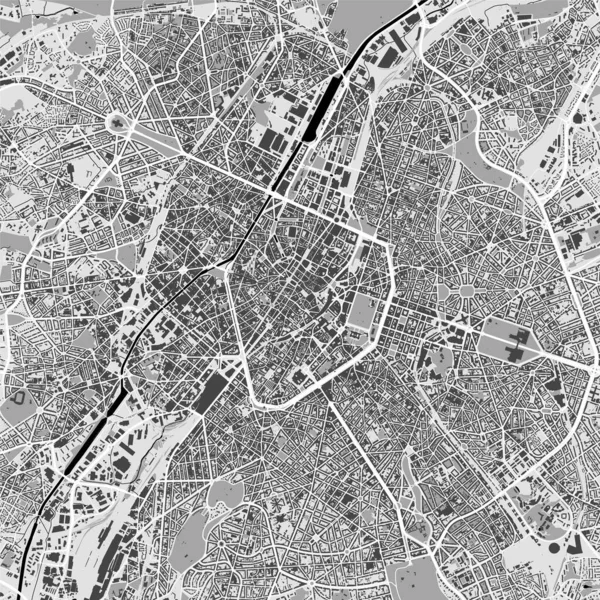 Mapa Cidade Urbana Bruxelas Ilustração Vetorial Mapa Bruxelas Cartaz Arte — Vetor de Stock