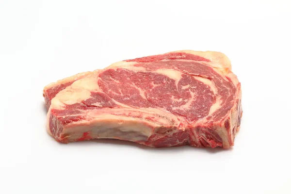 Bife Ribeye Isolado Cru — Fotografia de Stock