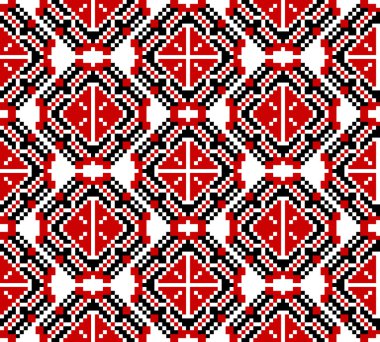 Ukrayna halk seamless modeli süs vektör Illustration. etnik süsleme