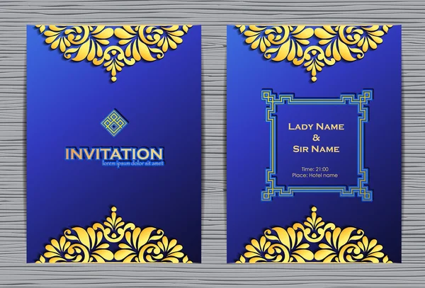 Modèle élégant avec ornement en dentelle et place pour le texte. Carte d'invitation luxe . — Image vectorielle