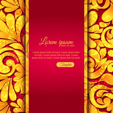 Dantel altın modeli ve yer zarif süs kartı metin için.