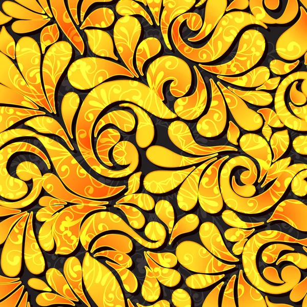 Elegante tarjeta ornamental con patrón de oro de encaje — Vector de stock