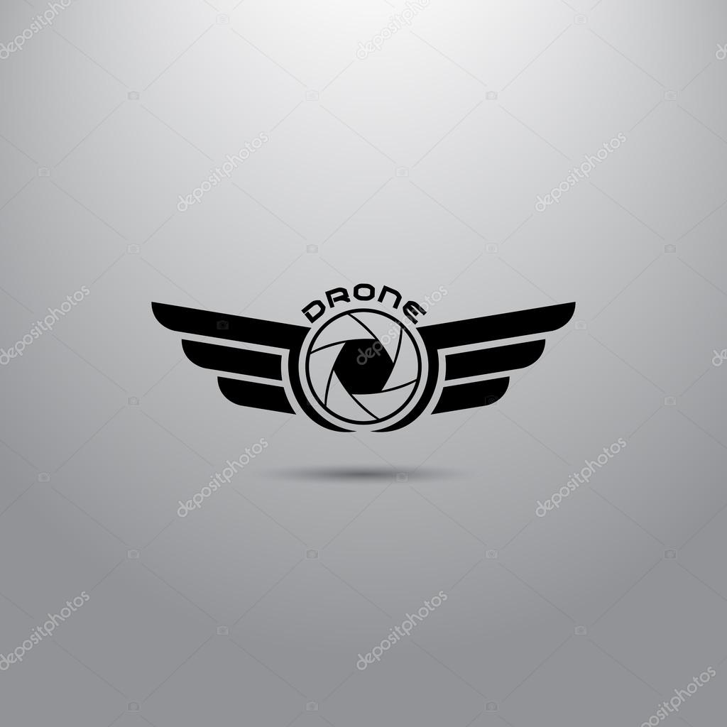 Quadrocopter business icon. Simple logo for drone club or business.