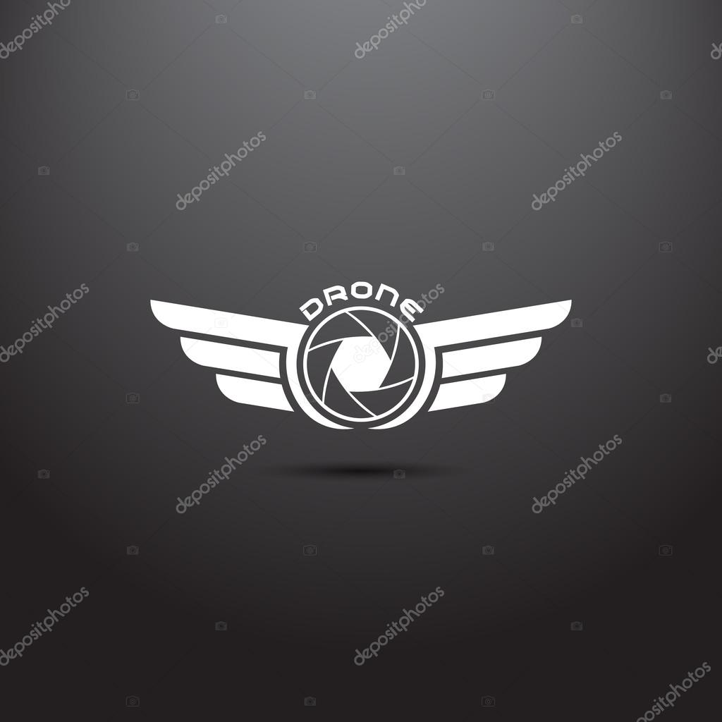 Quadrocopter business icon. Simple logo for drone club or business.
